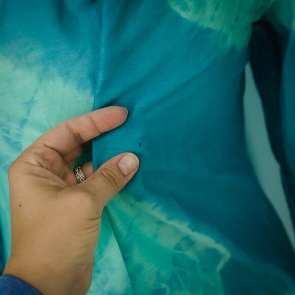 Hale Bob Cabana Size Extra Small XS Silk Tassel Sequins Tie Dye Long Sleeve Top - Picture 3 of 5